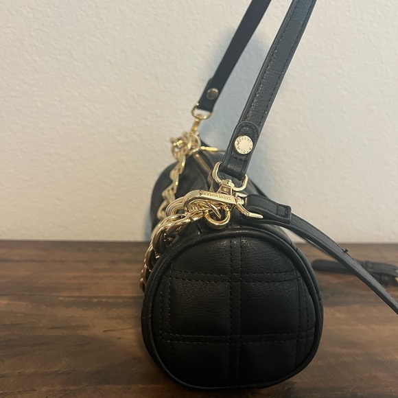 Steve Madden Black Bmegga Quilted Chain Accent Crossbody Bag. - Picture 7 of 14